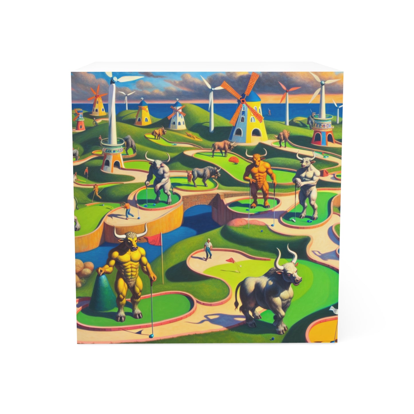 Mini-taur Golf Post It Note Cube