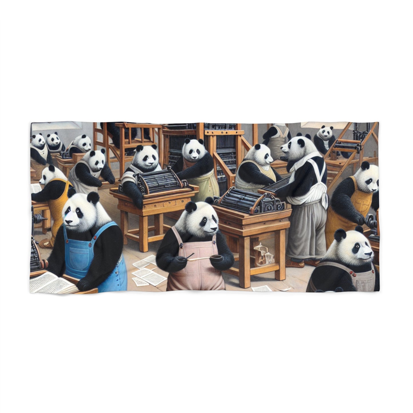 Printing Pandamonium Beach Towel