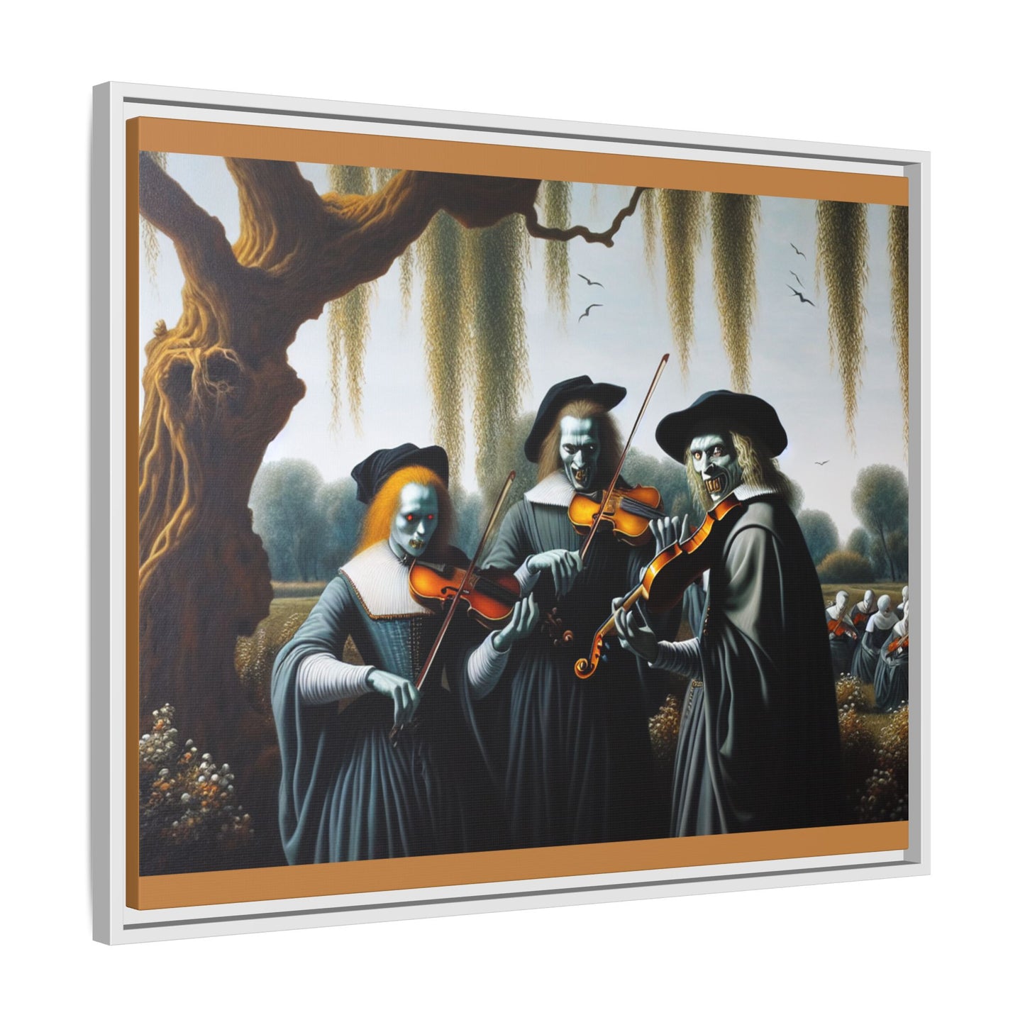 Vermeer's Vampire Violinists Canvas, Framed (Multi-color)