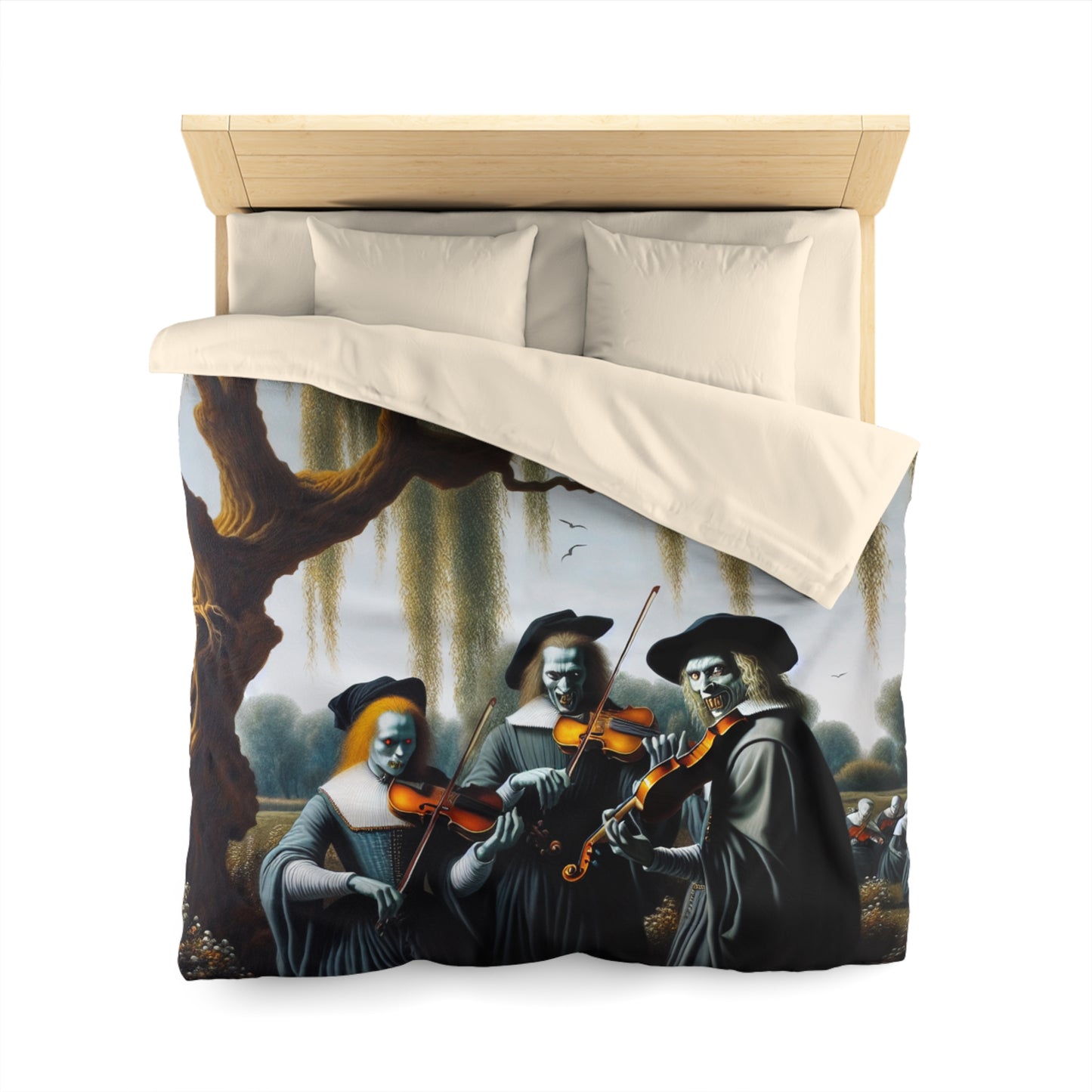 Vermeer's Vampire Violinists Microfiber Duvet Cover