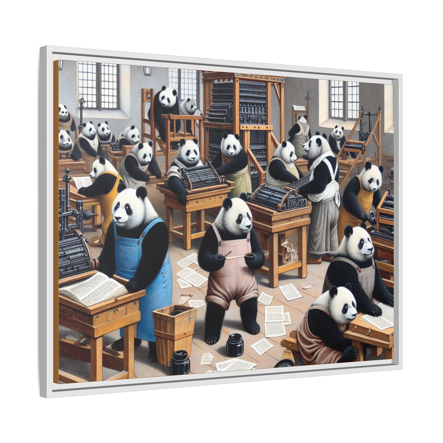 Printing Pandamonium Canvas, Framed (Multi-color)