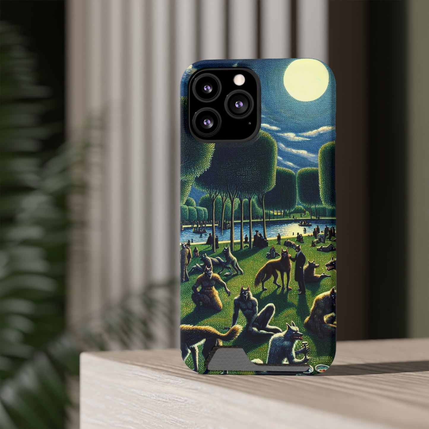 Werewolves at the Waterfront Phone Case with Card Holder - IPHONE