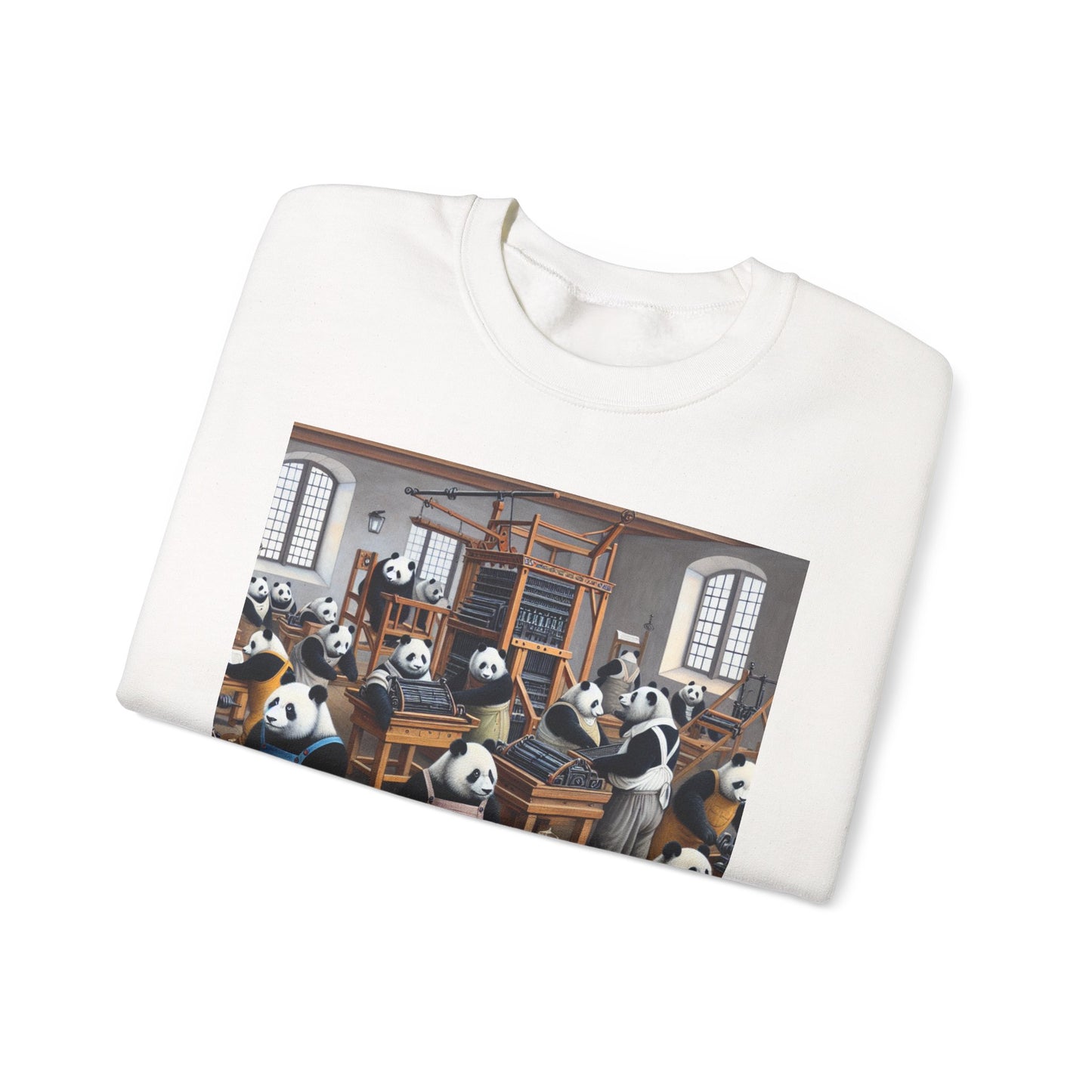 Printing Pandamonium Crewneck Sweatshirt