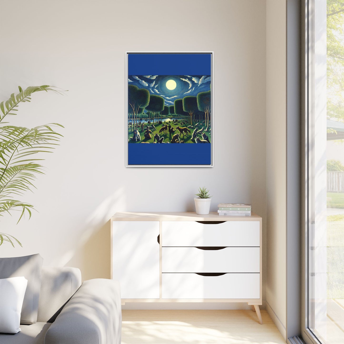 Werewolves at the Waterfront Canvas, Framed (Multi-color)