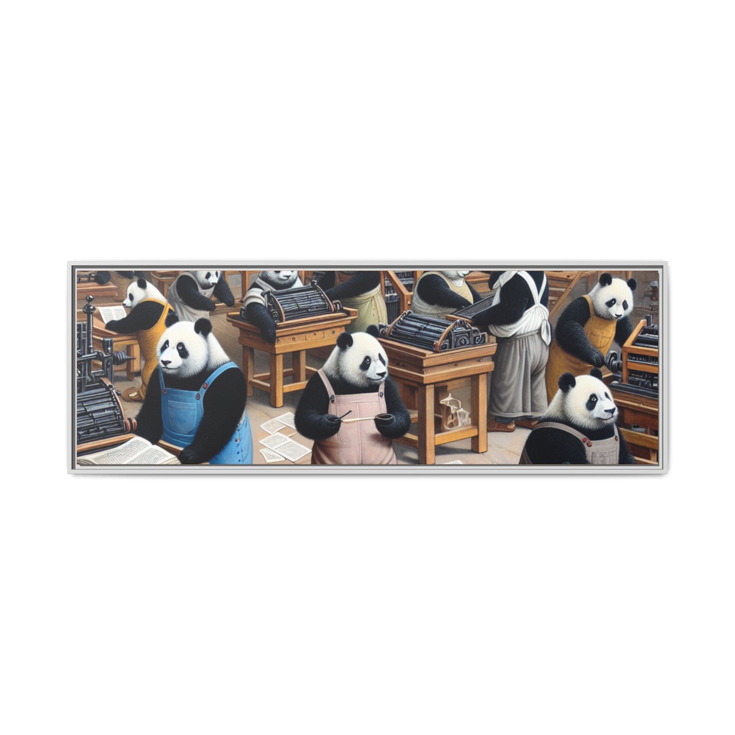 Printing Pandamonium Canvas, Framed (Multi-color)