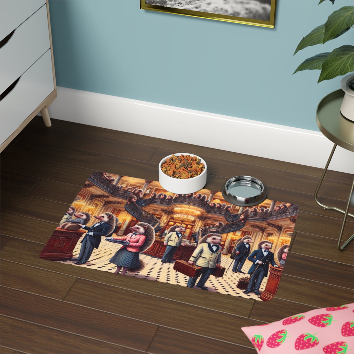 Hedgehog Hotel Pet Food Mat