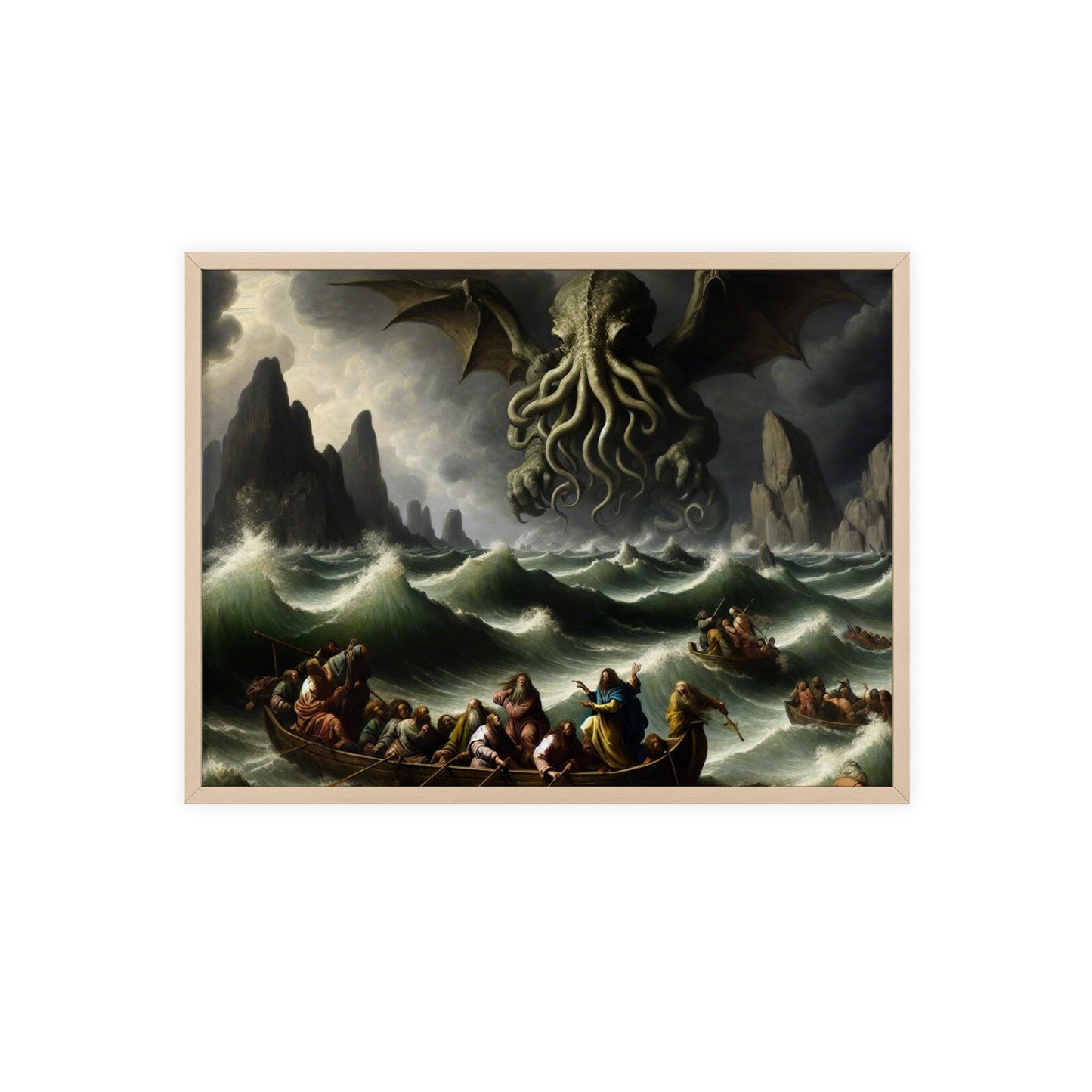 Framed Cthulhu in the Storm Poster