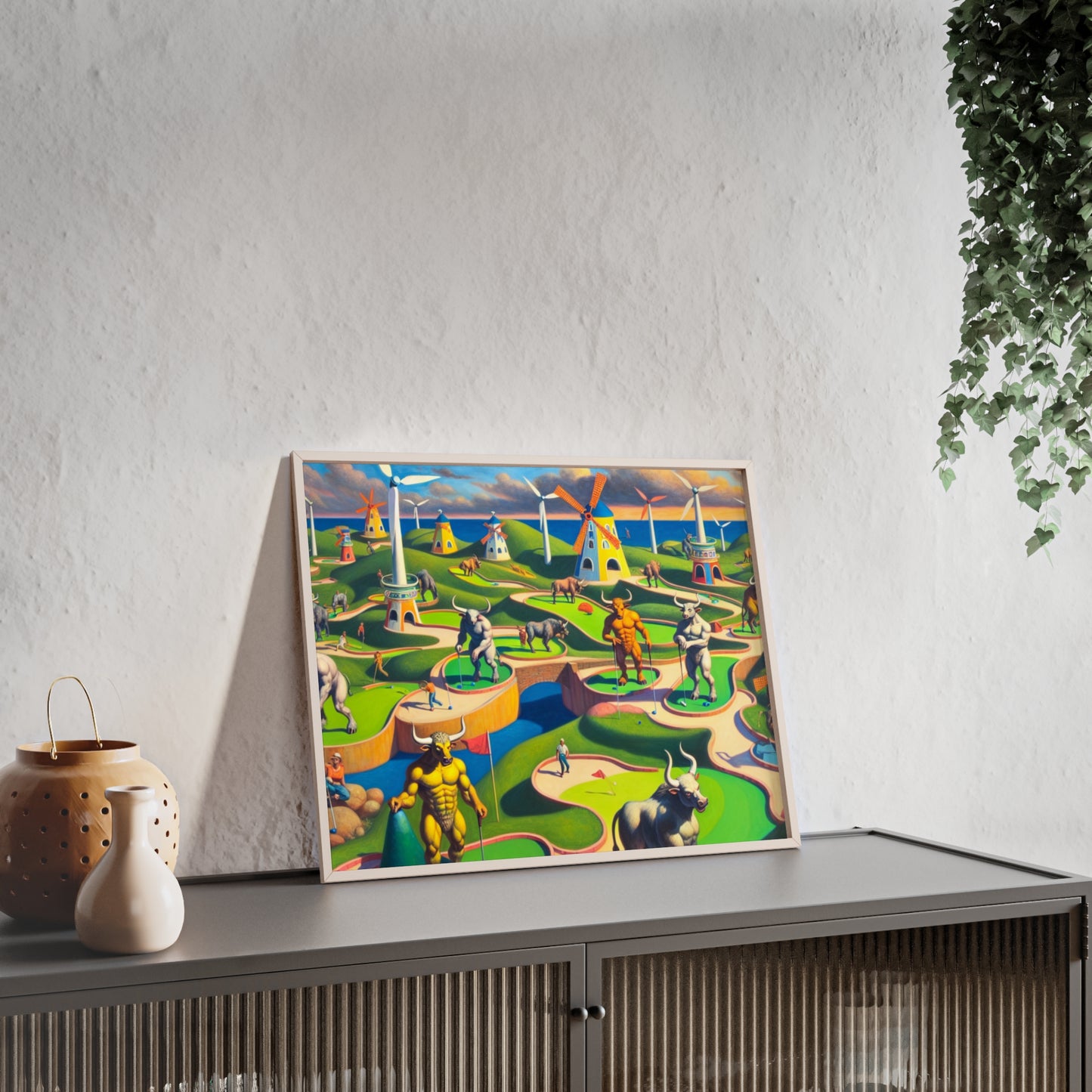 Framed Mini-taur Golf Poster