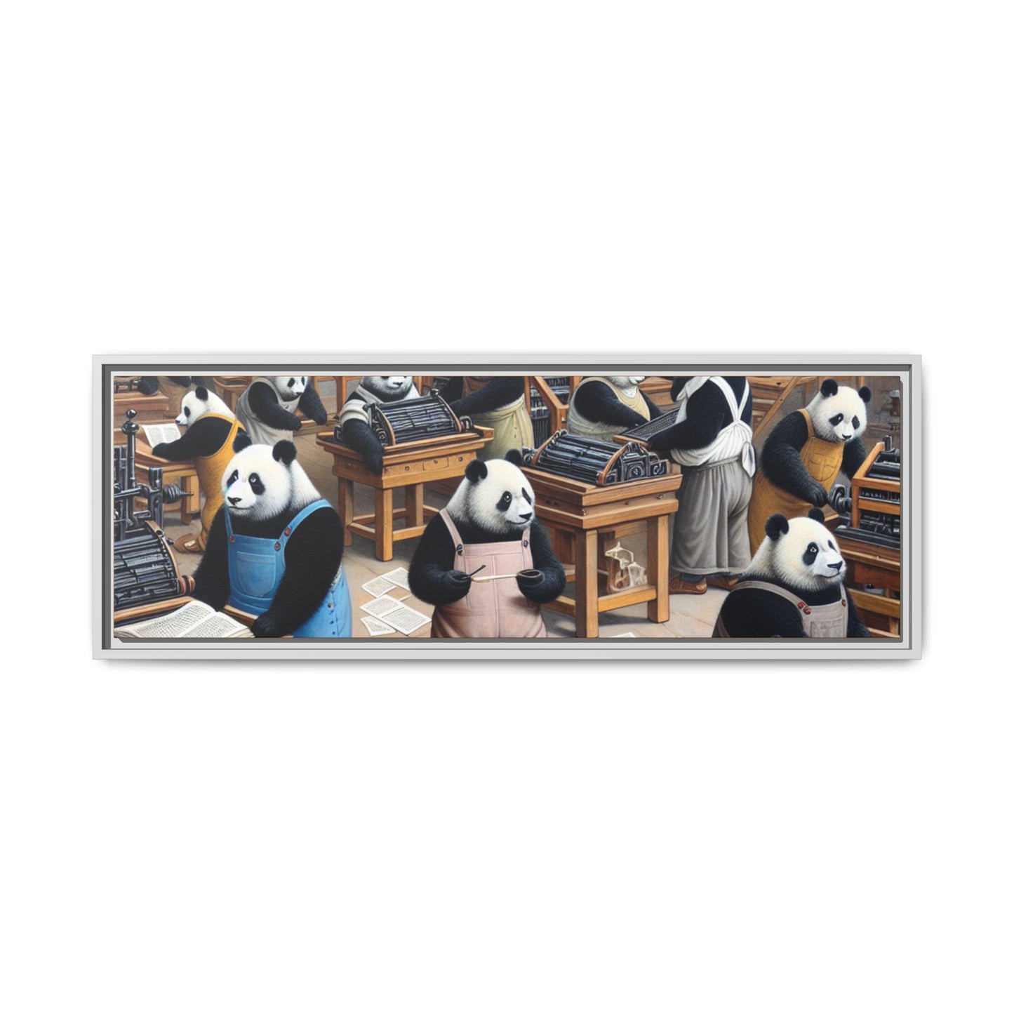 Printing Pandamonium Canvas, Framed (Multi-color)