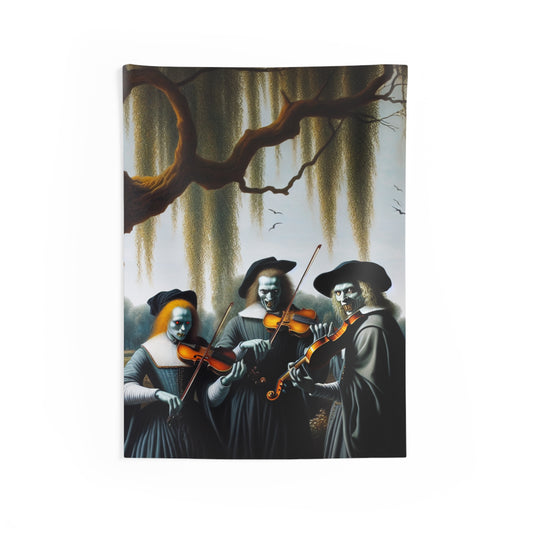 Vermeer's Vampire Violinists Wall Tapestry