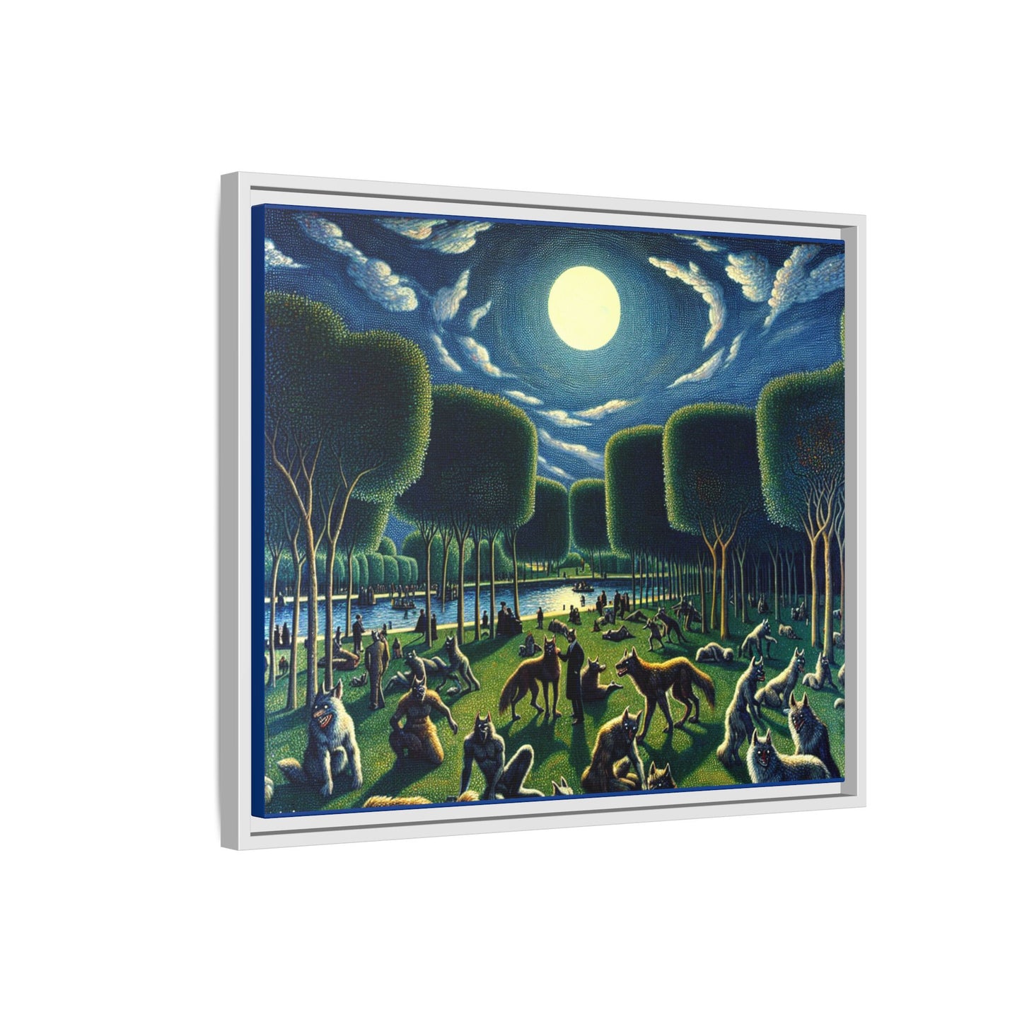 Werewolves at the Waterfront Canvas, Framed (Multi-color)
