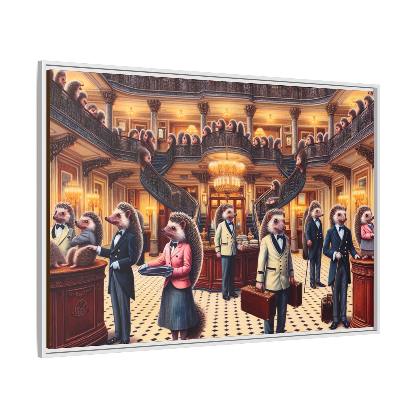 Hedgehog Hotel Canvas, Framed (Multi-color)