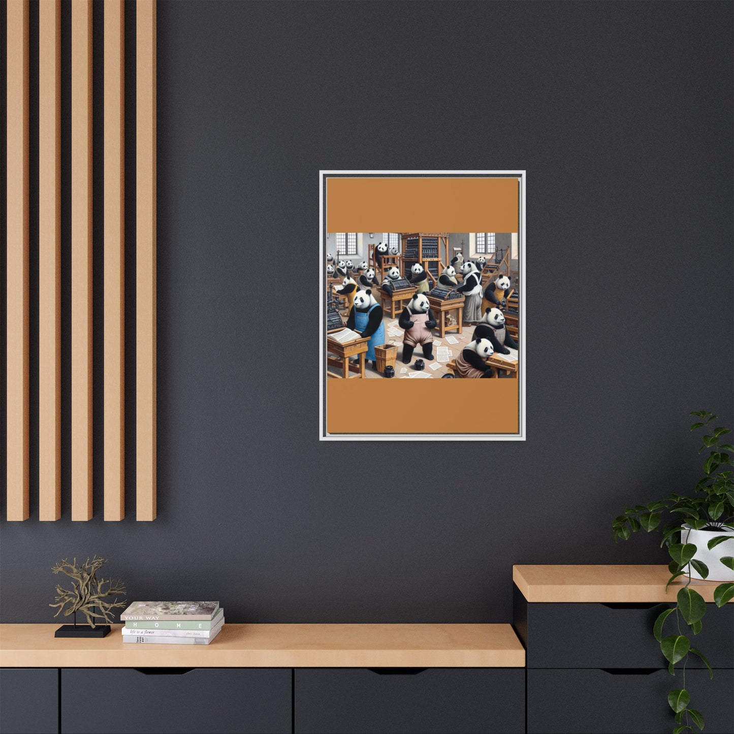 Printing Pandamonium Canvas, Framed (Multi-color)