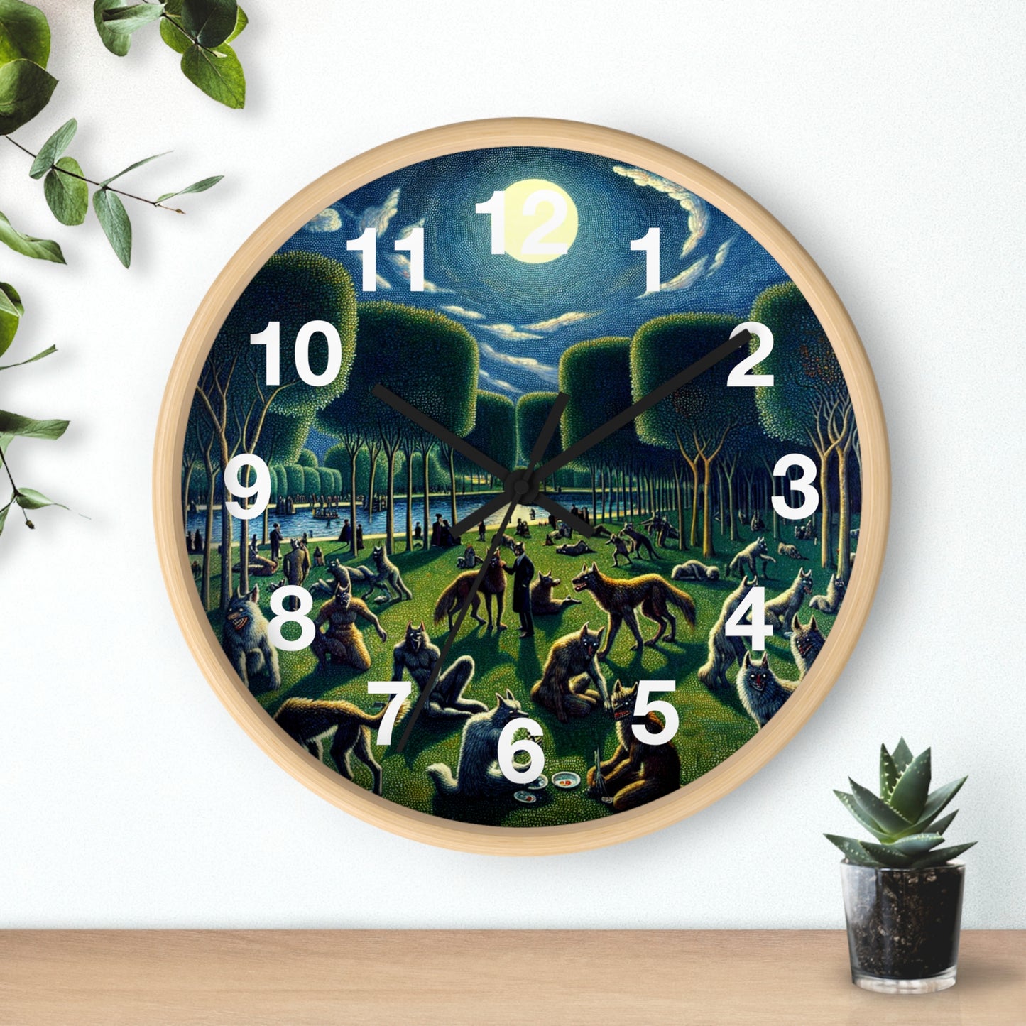 Werewolves at the Waterfront Wall Clock