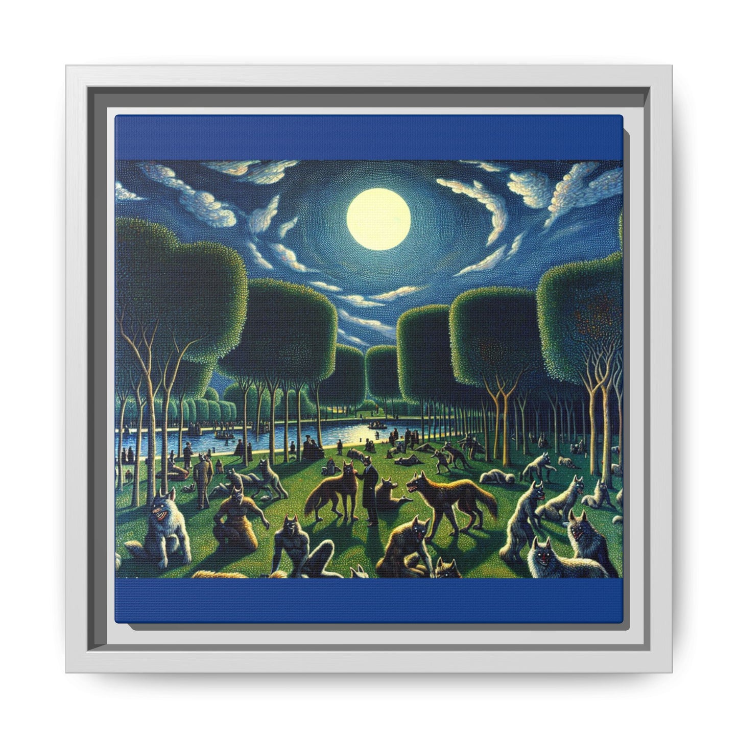 Werewolves at the Waterfront Canvas, Framed (Multi-color)
