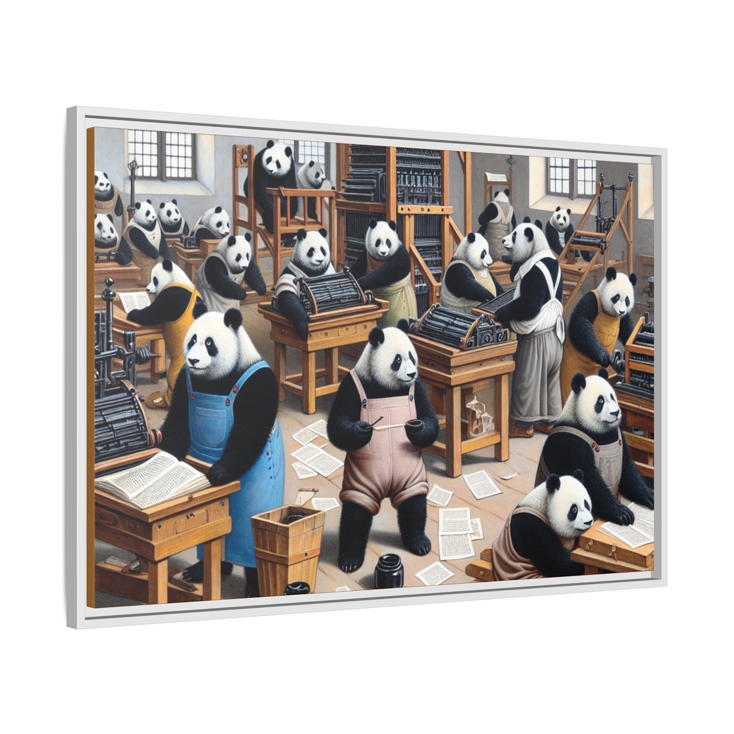 Printing Pandamonium Canvas, Framed (Multi-color)