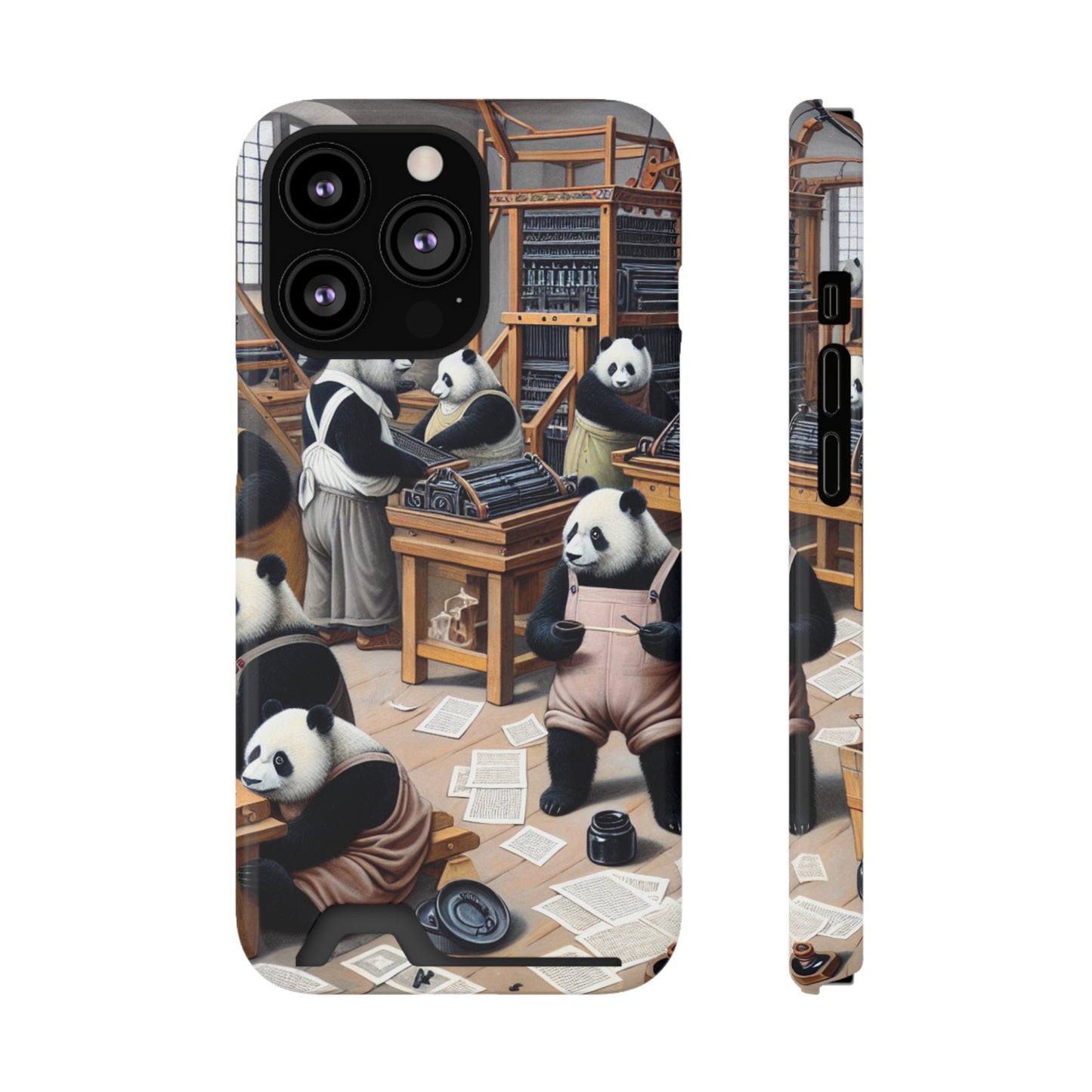Printing Pandamonium Phone Case with Card Holder - IPHONE