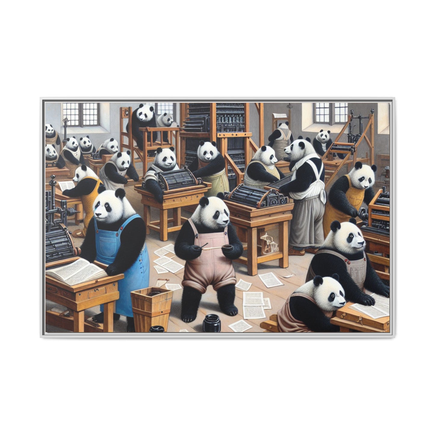 Printing Pandamonium Canvas, Framed (Multi-color)