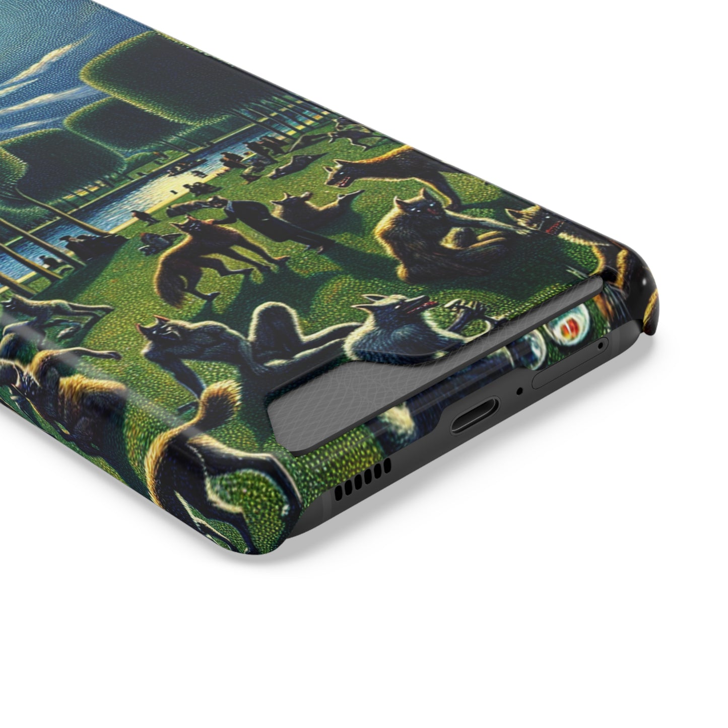 Werewolves at the Waterfront Phone Case with Card Holder - GALAXY