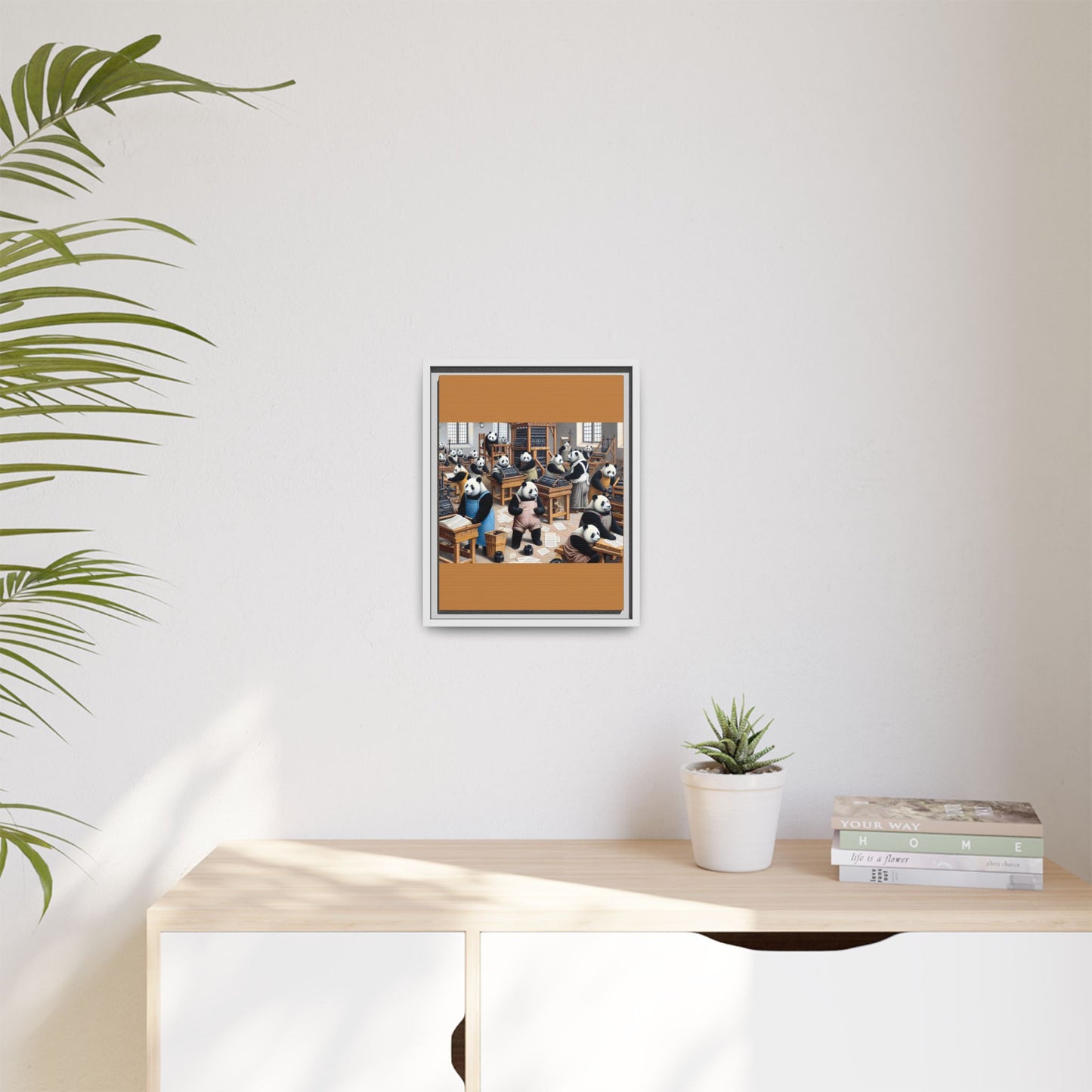 Printing Pandamonium Canvas, Framed (Multi-color)