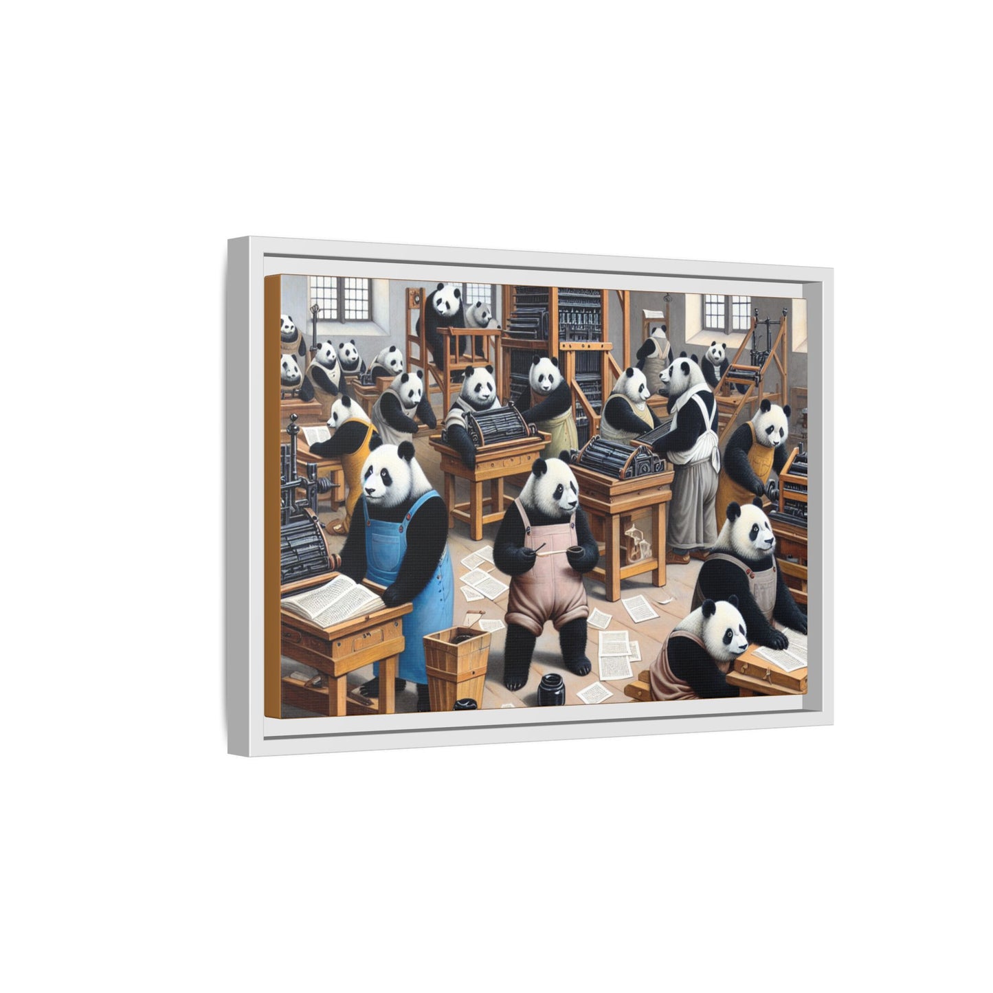 Printing Pandamonium Canvas, Framed (Multi-color)