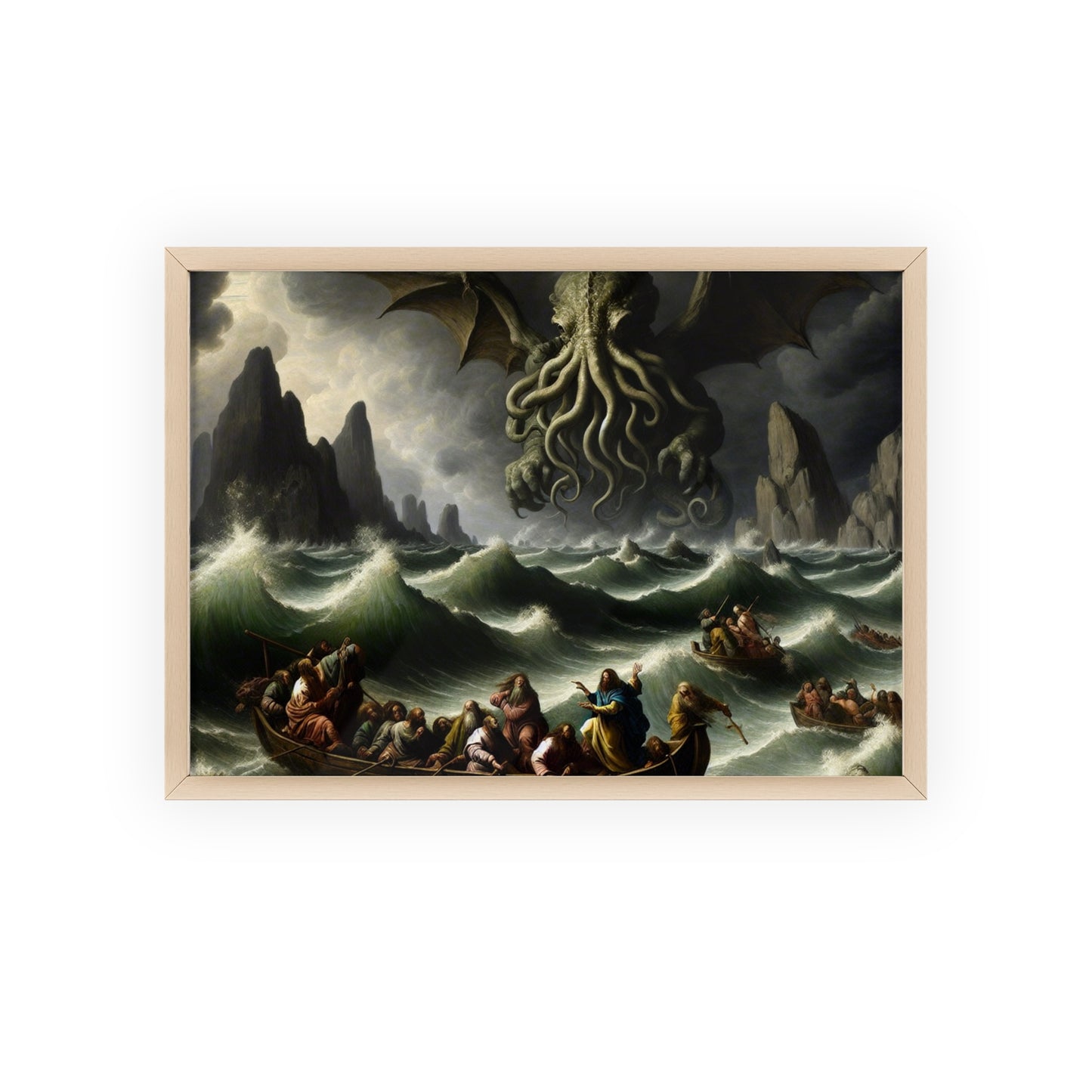 Framed Cthulhu in the Storm Poster
