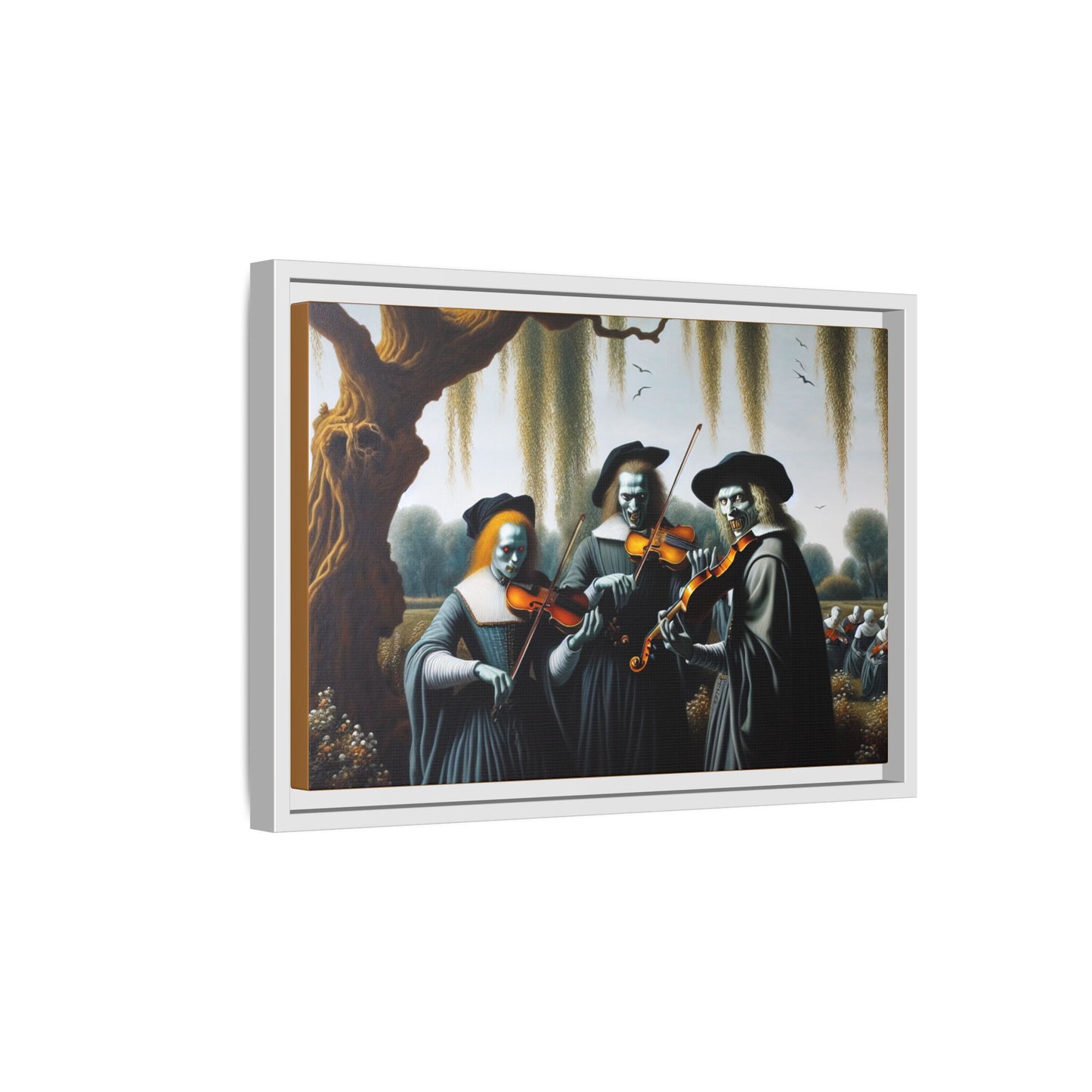 Vermeer's Vampire Violinists Canvas, Framed (Multi-color)