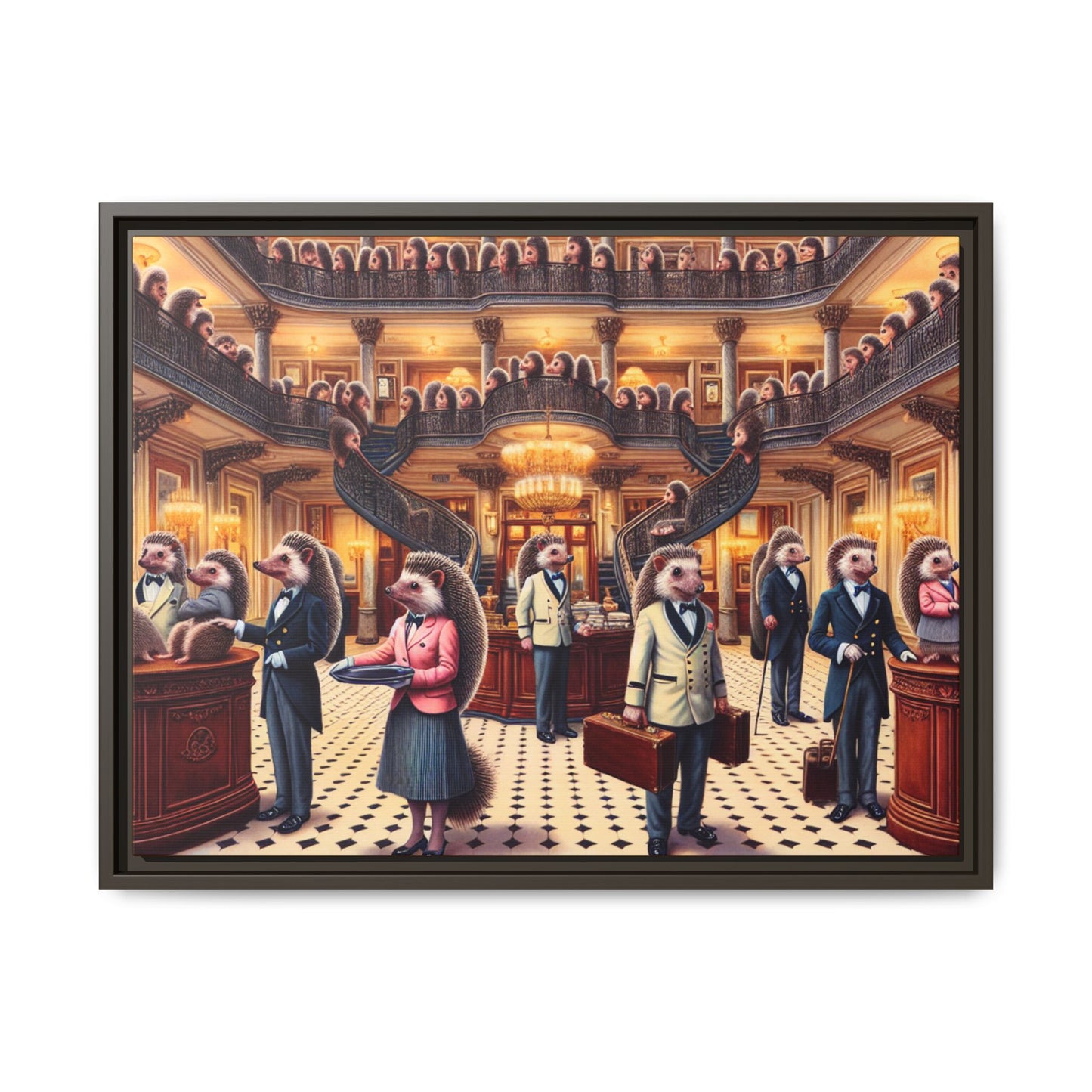 Hedgehog Hotel Canvas, Framed (Multi-color)
