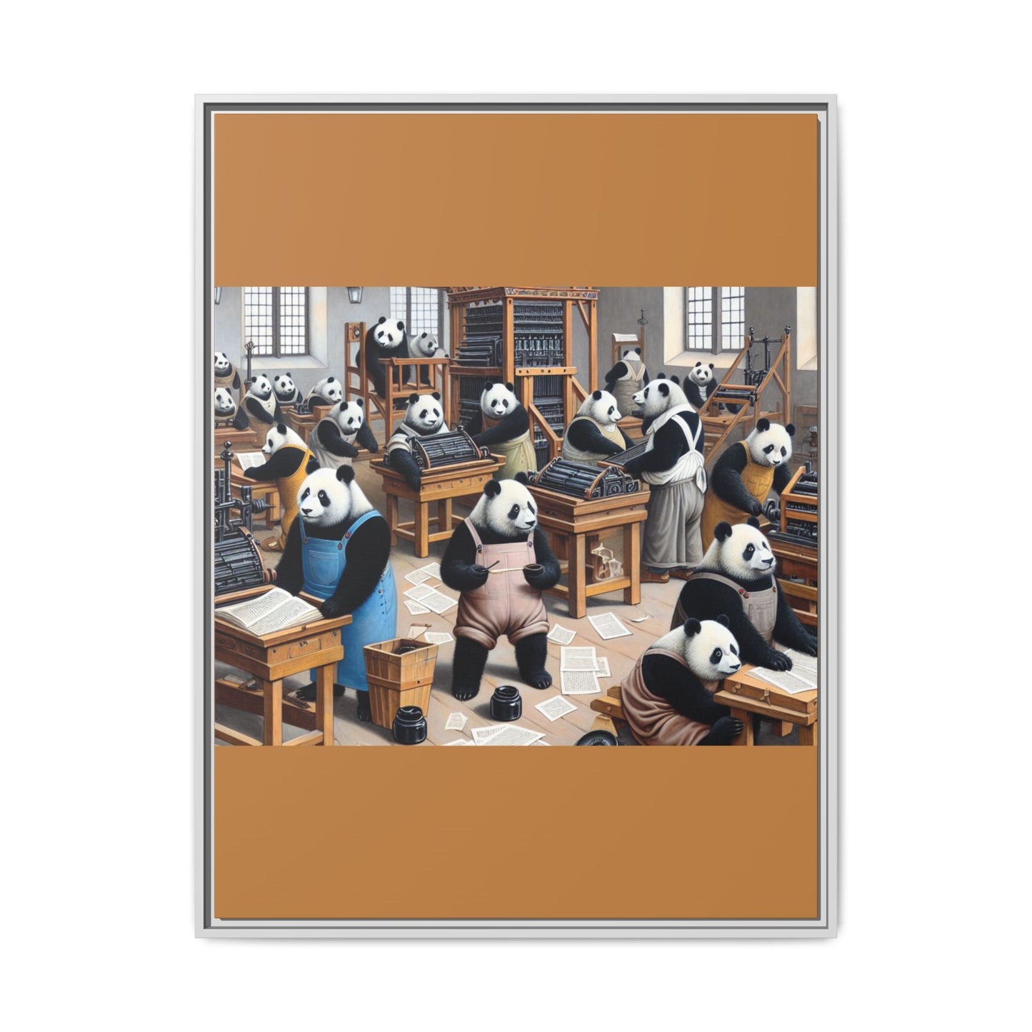 Printing Pandamonium Canvas, Framed (Multi-color)