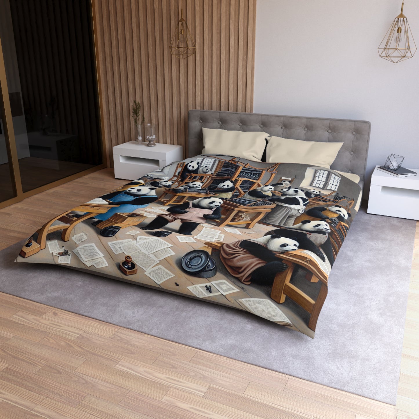Printing Pandamonium Microfiber Duvet Cover