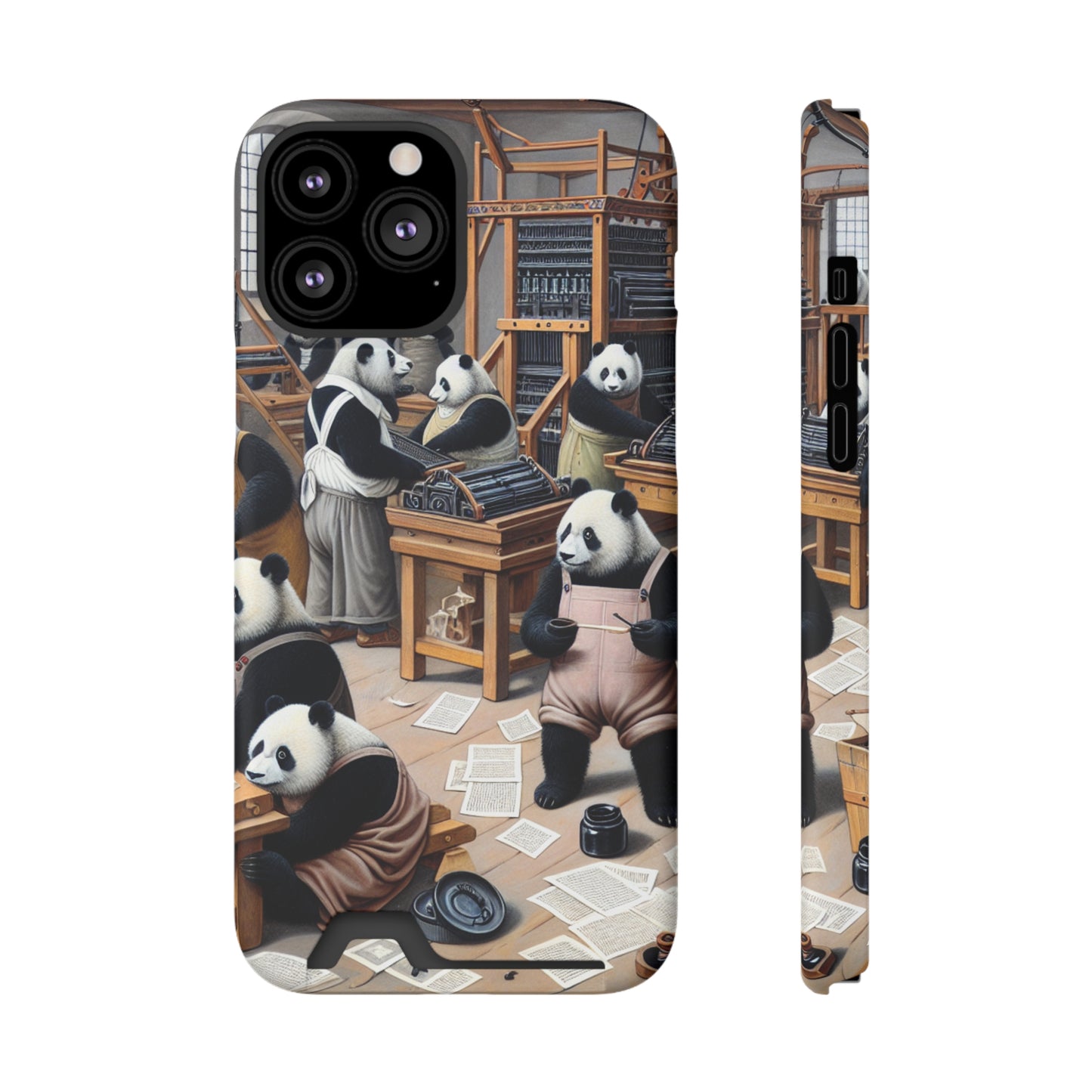 Printing Pandamonium Phone Case with Card Holder - IPHONE