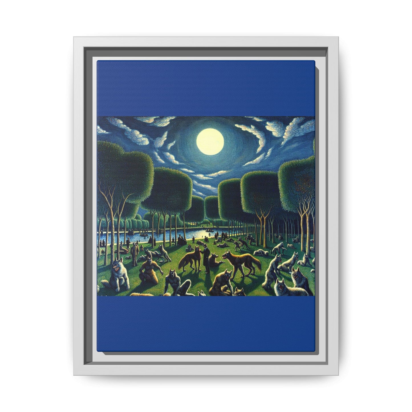 Werewolves at the Waterfront Canvas, Framed (Multi-color)