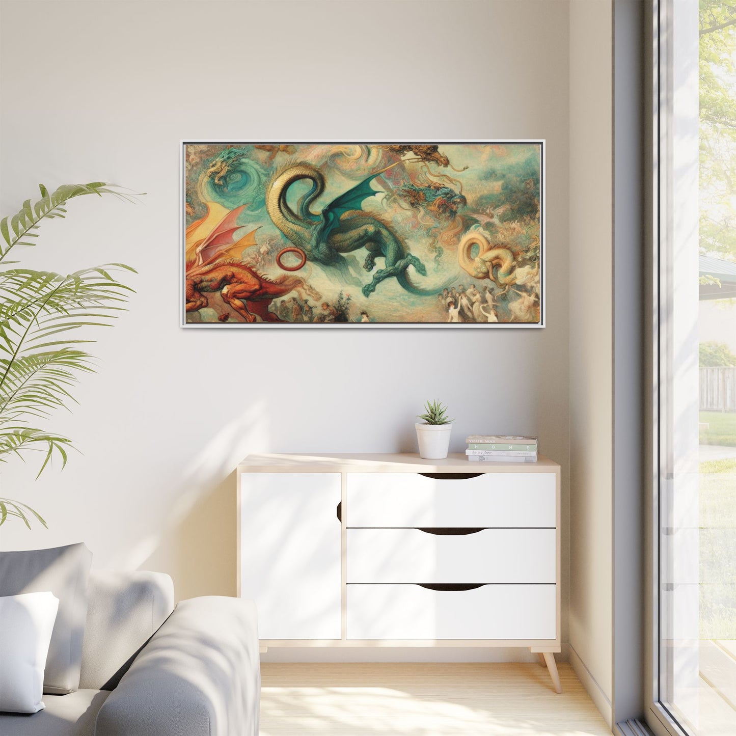 Degas Dreams of Dragons Canvas, Framed (Multi-color)