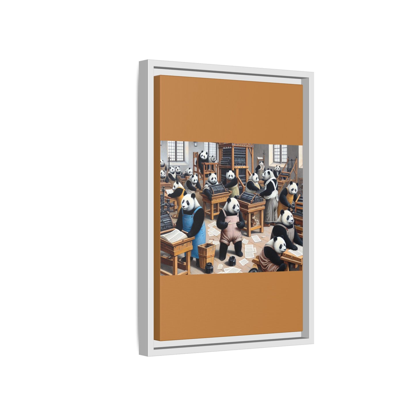 Printing Pandamonium Canvas, Framed (Multi-color)