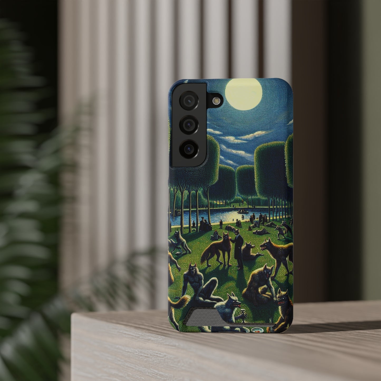 Werewolves at the Waterfront Phone Case with Card Holder - GALAXY