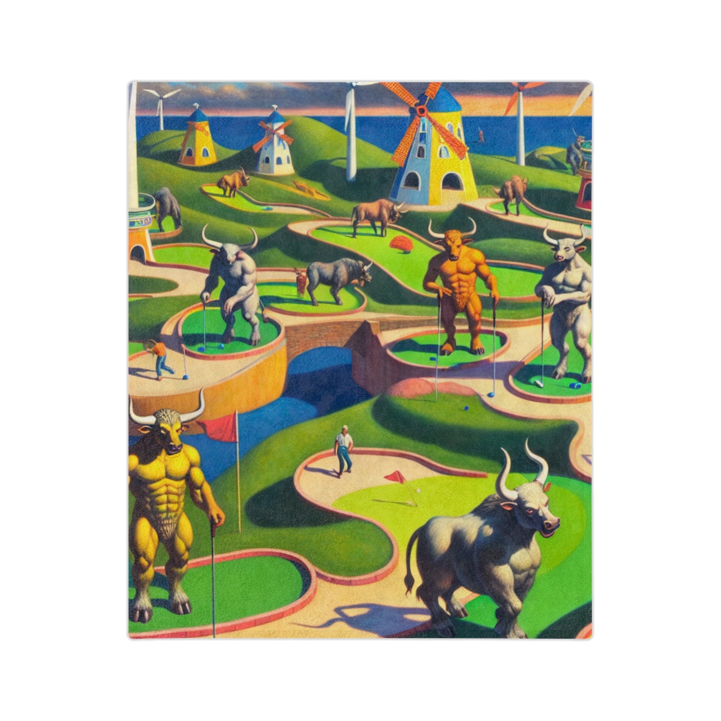 Mini-taur Golf Velveteen Microfiber Blanket