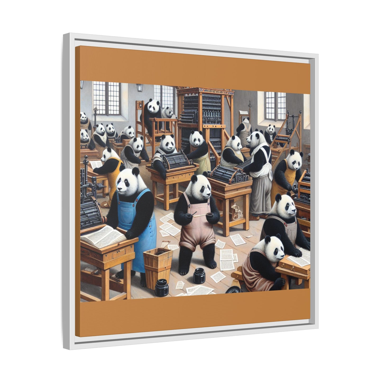 Printing Pandamonium Canvas, Framed (Multi-color)