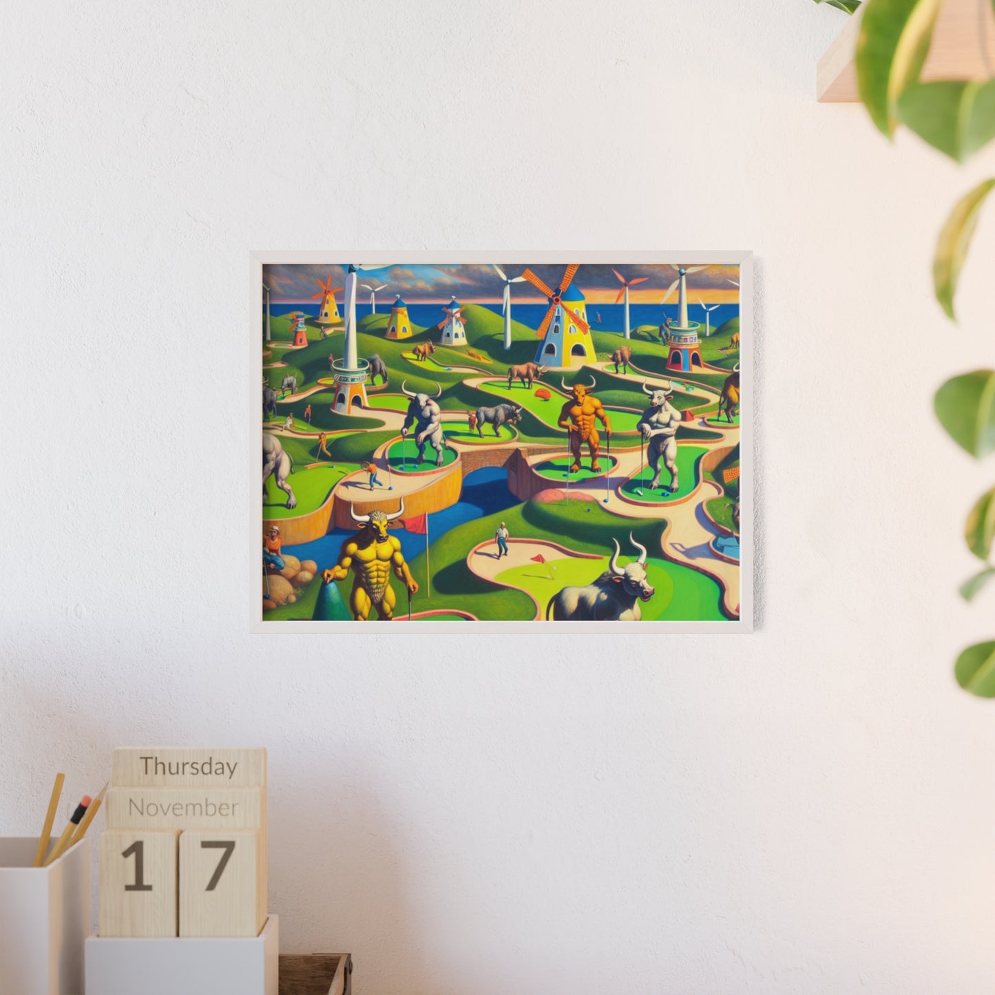 Framed Mini-taur Golf Poster