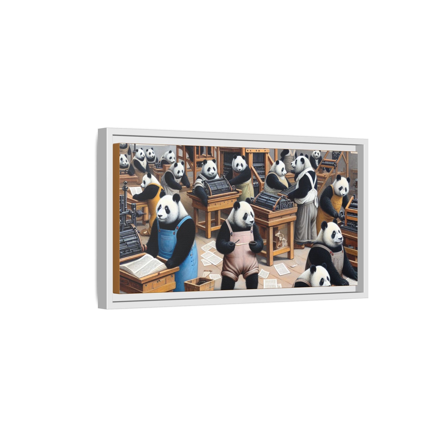 Printing Pandamonium Canvas, Framed (Multi-color)