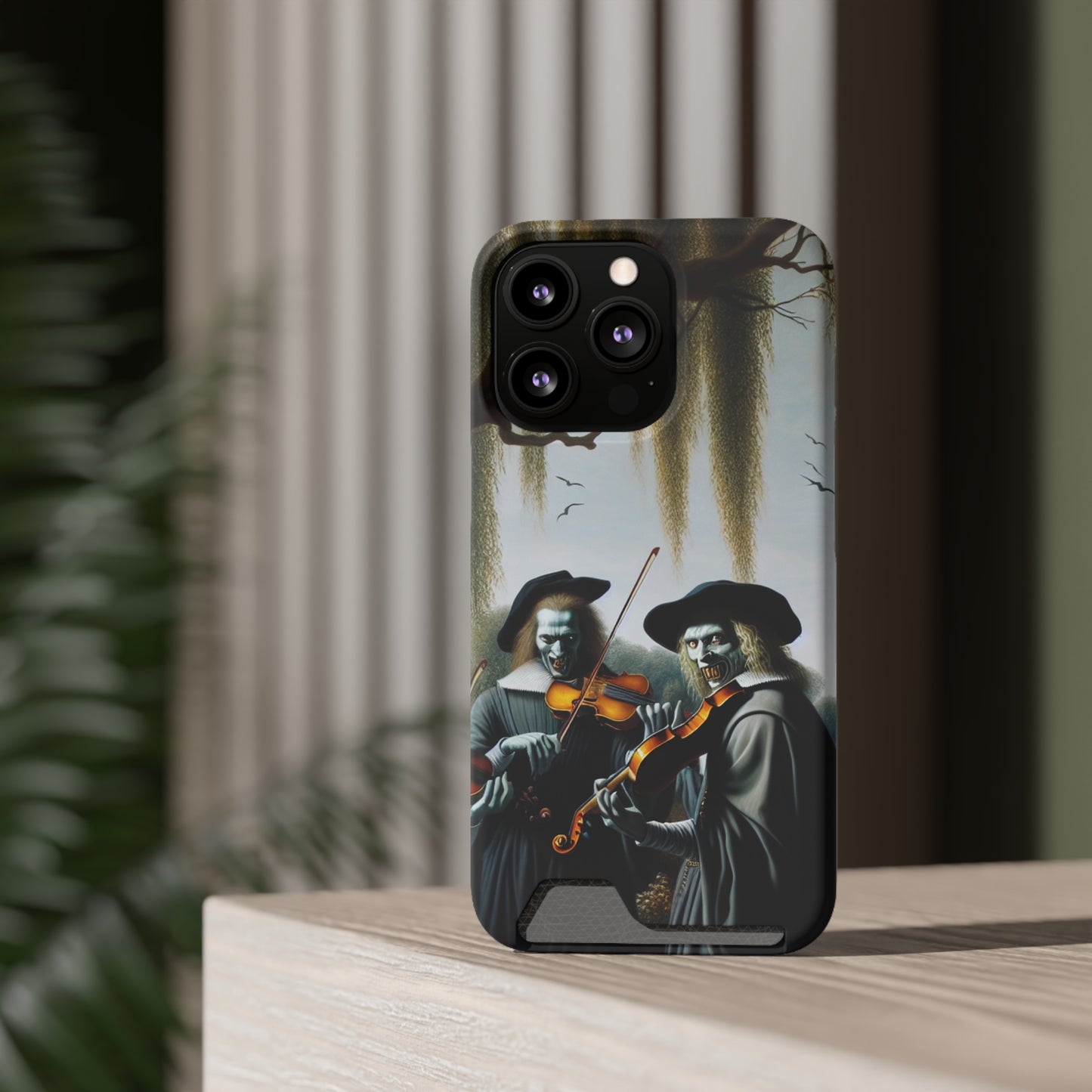 Vermeer's Vampire Violinists Phone Case with Card Holder - IPHONE