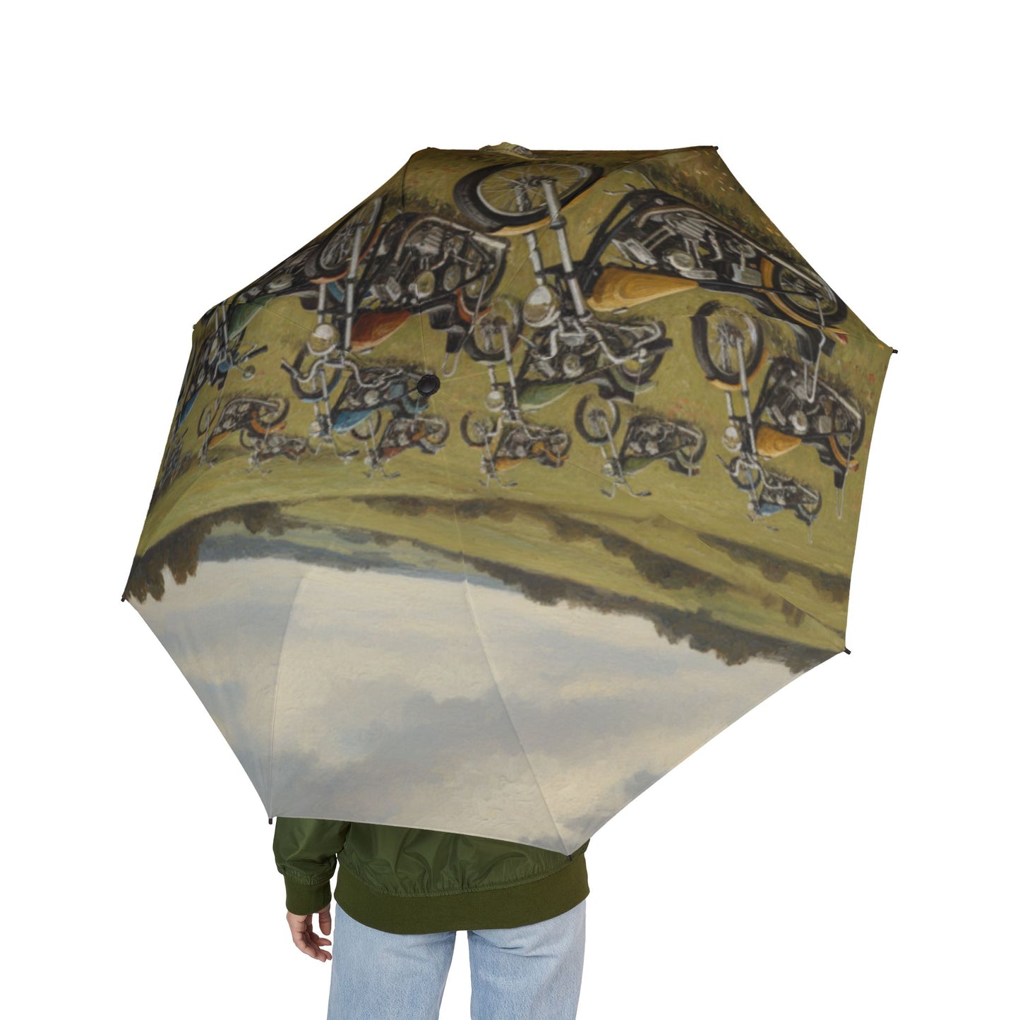 Wild Motorcycles Semi-Automatic Foldable Umbrella