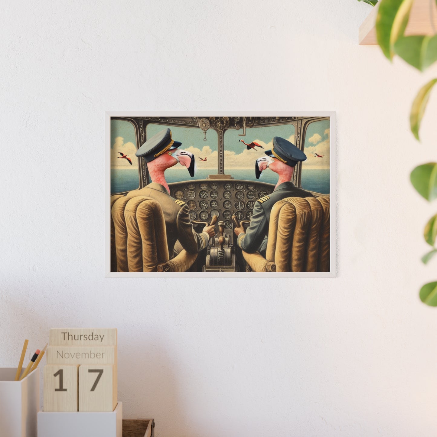 Framed Flamingo Flight Deck Poster