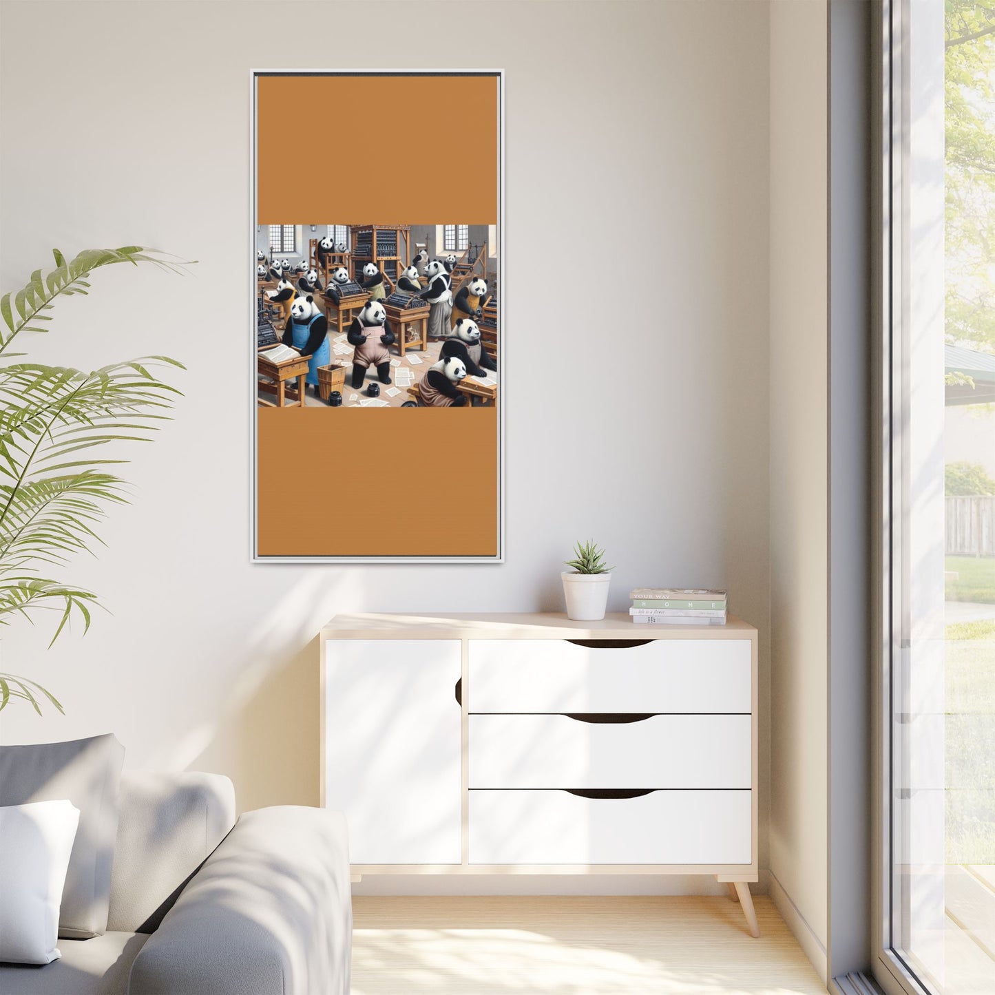 Printing Pandamonium Canvas, Framed (Multi-color)