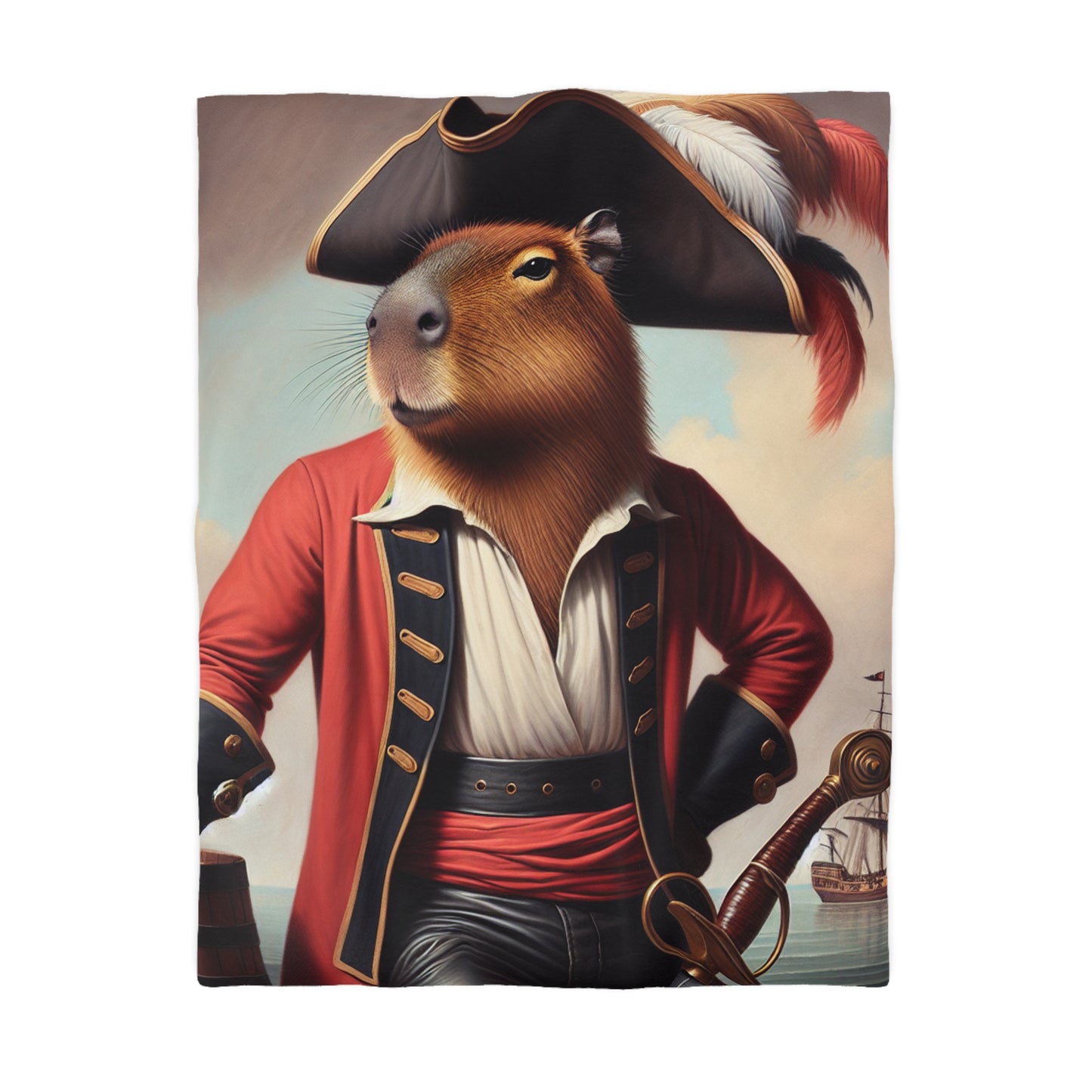 Captain Capybara Microfiber Duvet Cover