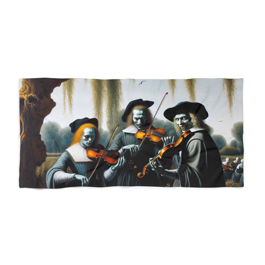 Vermeer's Vampire Violinists Beach Towel