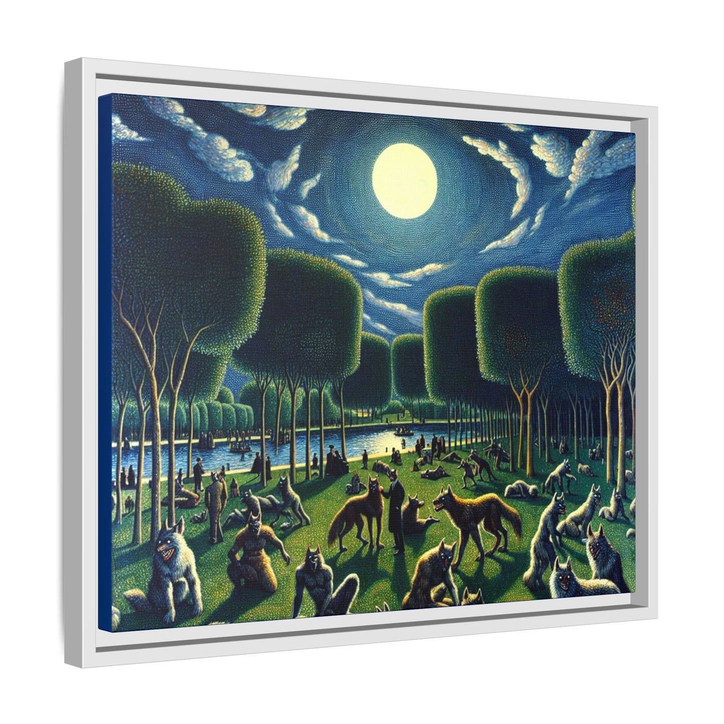 Werewolves at the Waterfront Canvas, Framed (Multi-color)