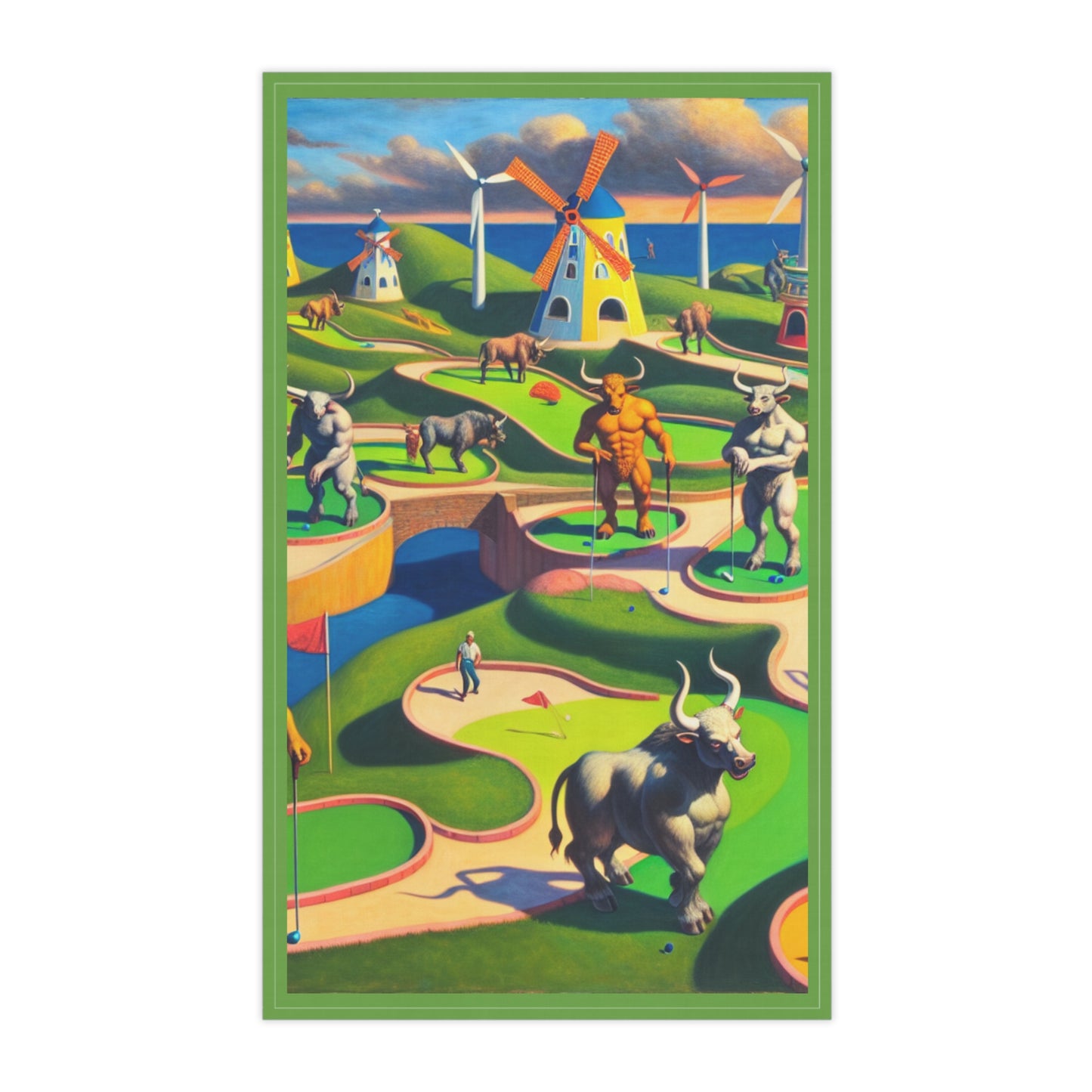Mini-taur Golf Tea Towels