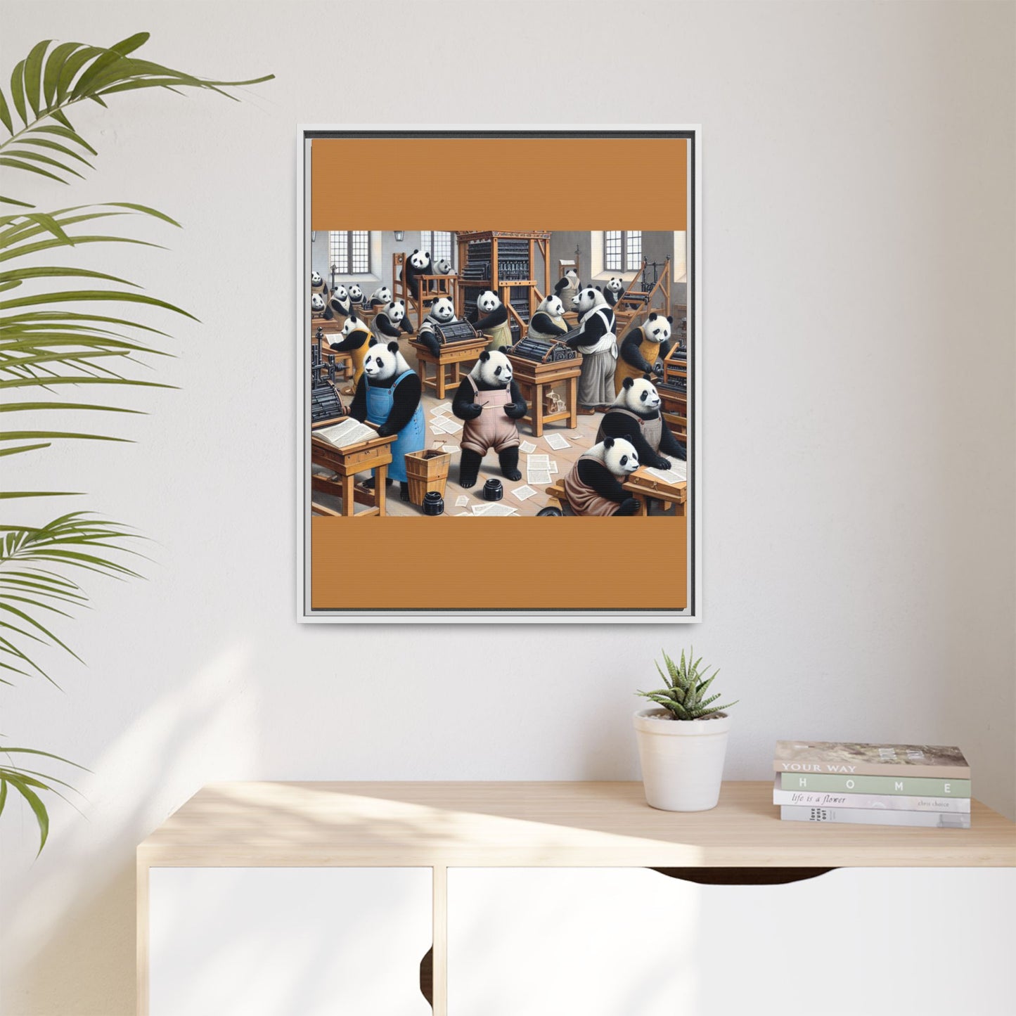 Printing Pandamonium Canvas, Framed (Multi-color)