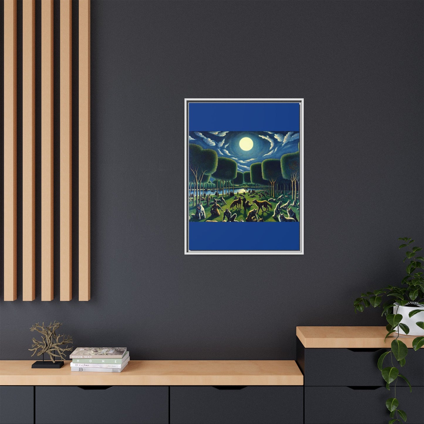 Werewolves at the Waterfront Canvas, Framed (Multi-color)