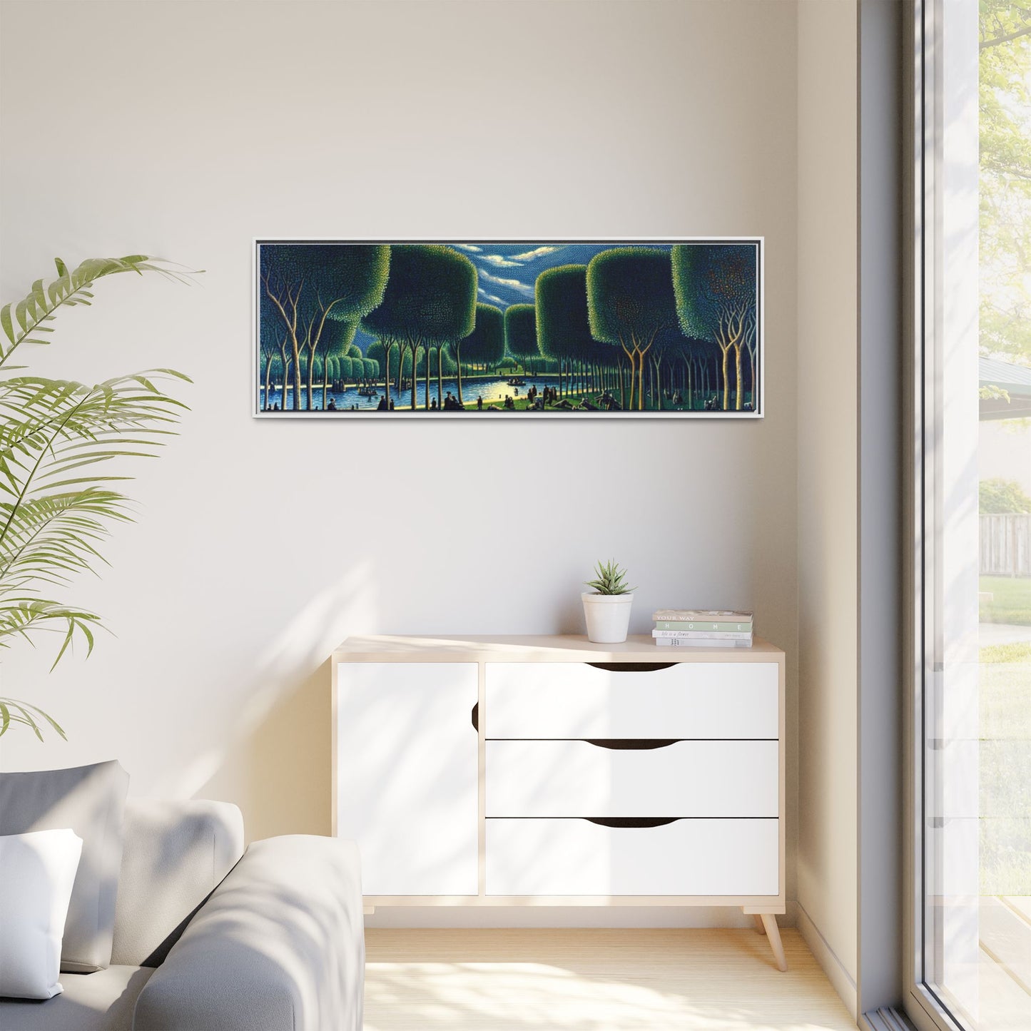 Werewolves at the Waterfront Canvas, Framed (Multi-color)